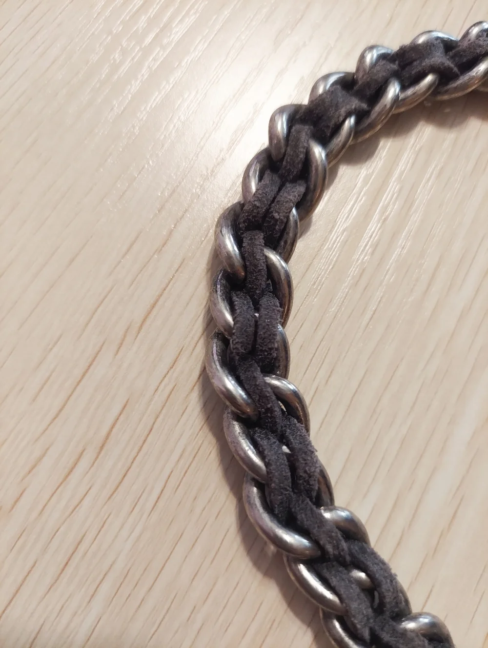 NWOT Harley Davidson Braided Gray/Black Leather and Metal 16